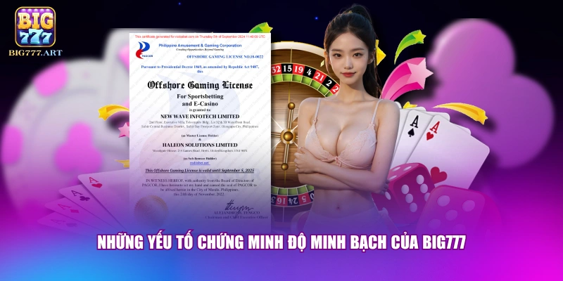 BIG777 Có Lừa Đảo Không? - Sự Thật Đằng Sau Các Tin Đồn 2 Những yếu tố chứng minh độ minh bạch của BIG777