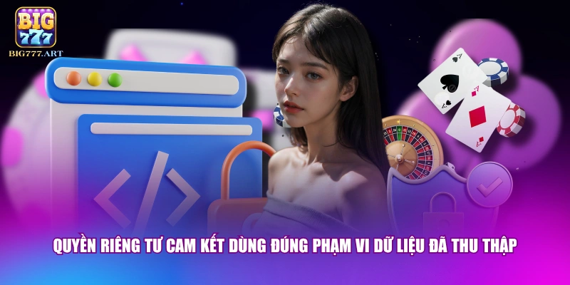 Quyền riêng tư cam kết dùng đúng phạm vi dữ liệu đã thu thập